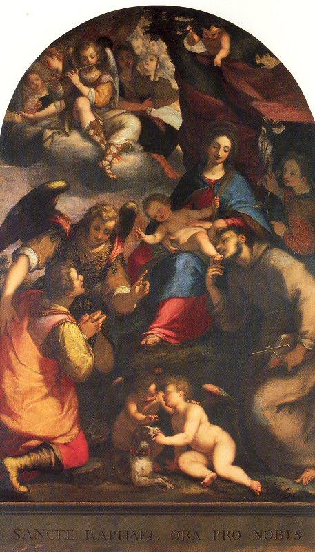 Paggi, Giovanni Battista Madonna and Child with Saints and the Archangel Raphael Sweden oil painting art